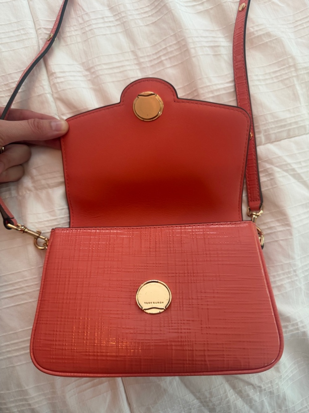 Tory Burch Coral Robinson Top-Handle Bag - Picture 2 of 7